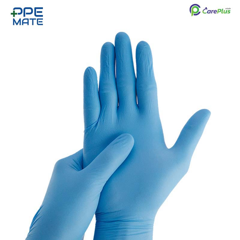 ICROTEX CarePlus ถุงมือไนไตรสีฟ้าสำหรับงานอาหาร ป้องกันเชื้อโรค / 100 ชิ้น